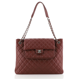 Chanel Classic Flap Shopping Tote Quilted Caviar Large