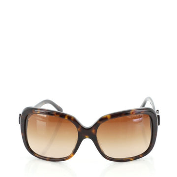 Chanel Ribbon Oversized Sunglasses Tortoise Acetate