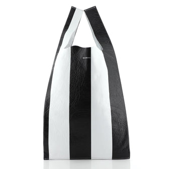 Balenciaga Supermarket Shopper Bag Striped Leather Medium
