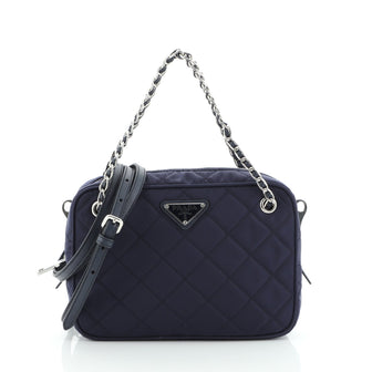 Prada Camera Bag Quilted Tessuto Small