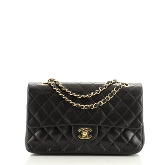 Chanel Vintage Classic Double Flap Bag Quilted Lambskin Medium