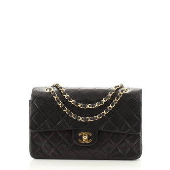 Chanel Vintage Classic Double Flap Bag Quilted Lambskin Medium