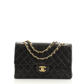 Chanel Vintage Classic Double Flap Bag Quilted Lambskin Medium