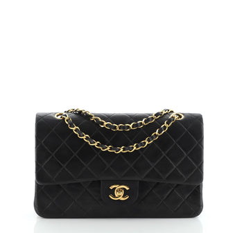 Chanel Vintage Classic Double Flap Bag Quilted Lambskin Medium