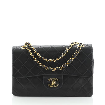 Chanel Vintage Classic Double Flap Bag Quilted Lambskin Small