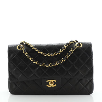 Chanel Vintage Classic Double Flap Bag Quilted Lambskin Medium