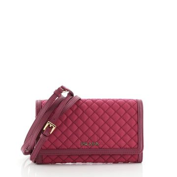 Prada Chain Wallet Crossbody Quilted Tessuto