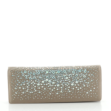 Gucci Broadway Clutch Crystal Embellished Satin Long