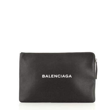 Balenciaga Everyday Logo Pouch Printed Leather Large