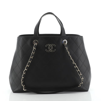 Chanel CC Shopping Tote Quilted Calfskin Large