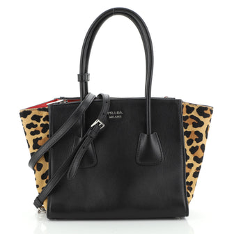 Prada Twin Pocket Tote Glace Calf with Cavallino Calf Hair Small
