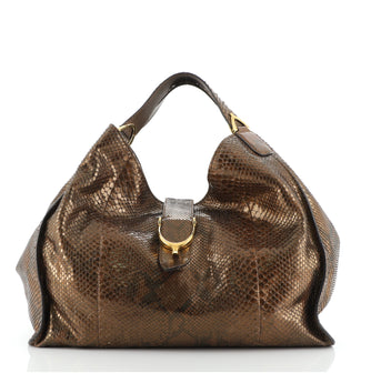 Gucci Soft Stirrup Tote Python Large