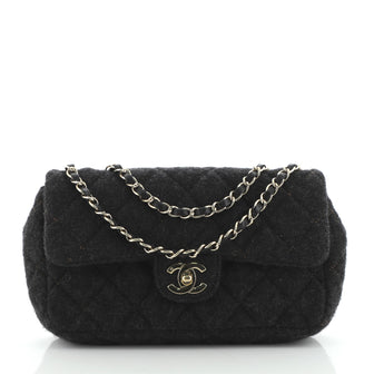 Chanel Classic Single Flap Bag Quilted Wool Small