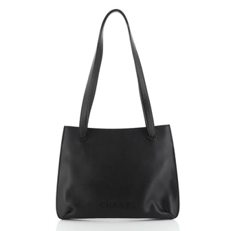 Chanel Vintage Logo Tote Caviar Large