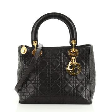 Christian Dior Vintage Lady Dior Bag Cannage Quilt Lambskin Medium