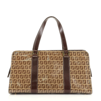 Fendi Vintage Satchel Zucchino Coated Canvas Large