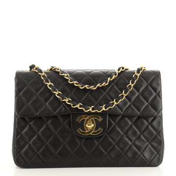Chanel Vintage Classic Single Flap Bag Quilted Lambskin Maxi