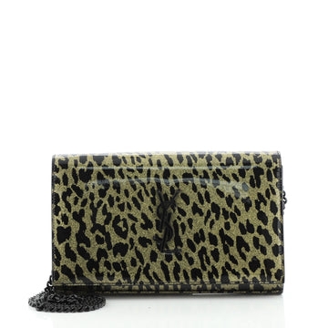 Saint Laurent Classic Monogram Wallet on Chain Printed Patent