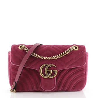 Gucci GG Marmont Flap Bag Matelasse Velvet Small