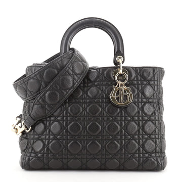 Christian Dior Lady Dior Bag Cannage Quilt Grained Calfskin Large