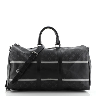 Louis Vuitton Keepall Bandouliere Bag Flash Fragment Monogram Eclipse Canvas 45