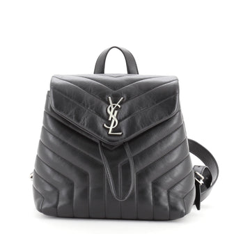 Saint Laurent LouLou Backpack Matelasse Chevron Leather Small