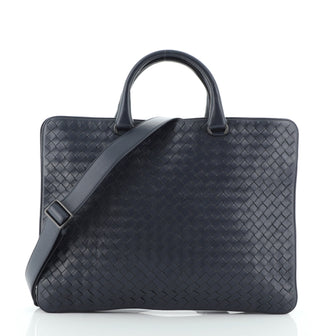 Bottega Veneta Slim Briefcase Intrecciato Calfskin
