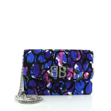 Balenciaga BB Chain Wallet Quilted Printed Velvet