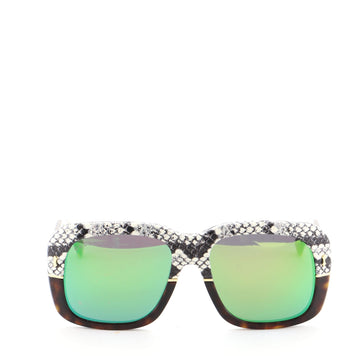 Gucci Square Sunglasses Tortoise Acetate and Snakeskin