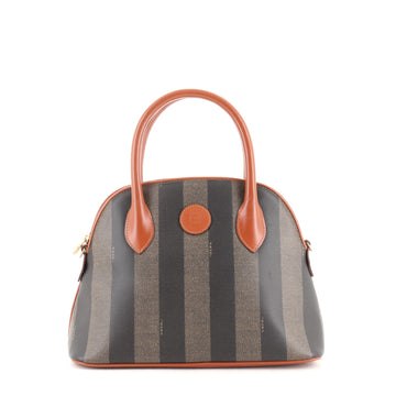 Fendi Vintage Dome Satchel Pequin Coated Canvas Medium