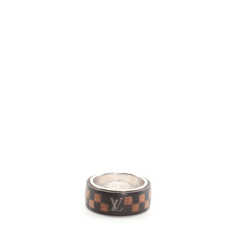 Louis Vuitton Damier Band Ring Wood with Metal