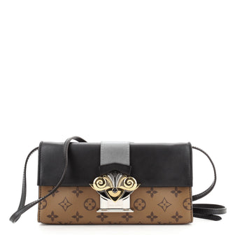Louis Vuitton Column Clutch Reverse Monogram Canvas with Calfskin