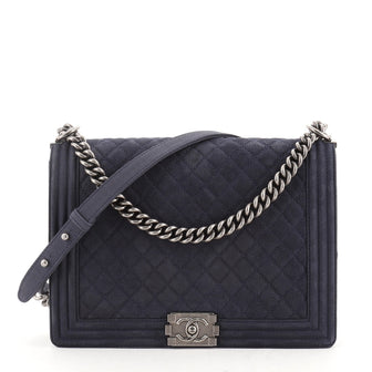 Chanel Boy Flap Bag Quilted Matte Caviar Large