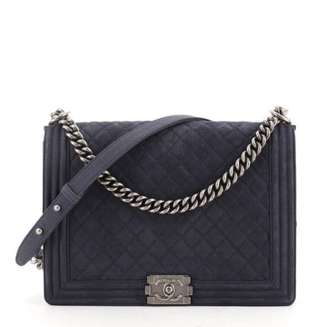 Chanel Boy Flap Bag Quilted Matte Caviar Large