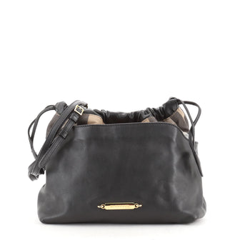 Burberry Little Crush Crossbody Bag Leather and House Check Canvas