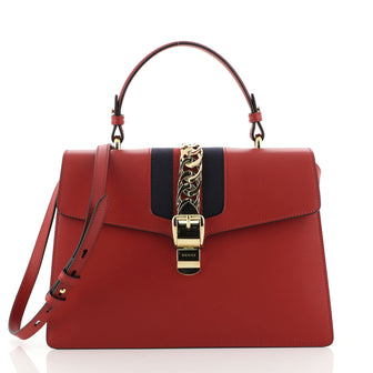 Gucci Sylvie Top Handle Bag Leather Large