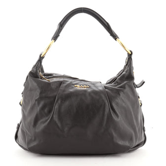 Prada Pleated Hobo Soft Calf Large