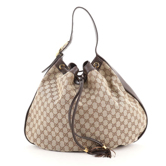 Gucci Interlocking Icon Drawstring Hobo GG Canvas Large