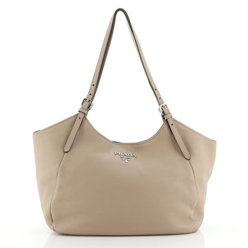 Prada Buckle Strap Shoulder Bag Vitello Daino Large