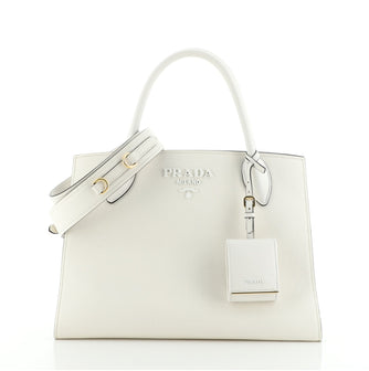 Prada Monochrome Tote Saffiano with City Calf Small
