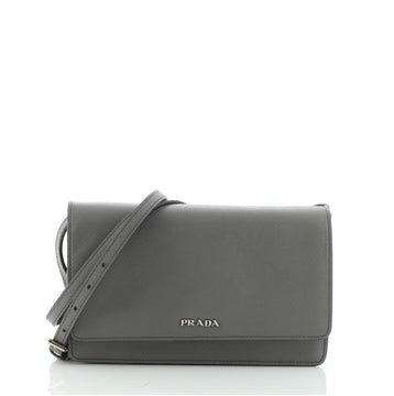 Prada Wallet on Strap Saffiano Leather Small