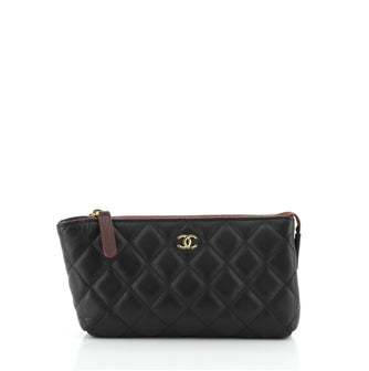 Chanel Zipped Pouch Quilted Lambskin Small