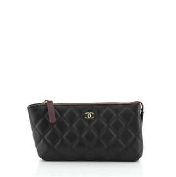 Chanel Zipped Pouch Quilted Lambskin Small