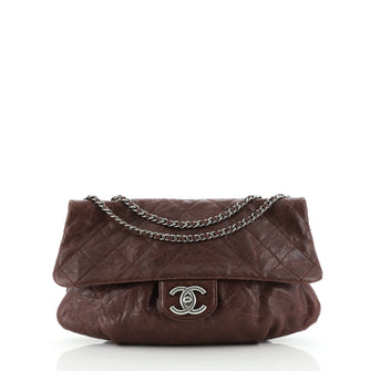 Chanel Elastic Flap Bag Quilted Glazed Caviar Medium