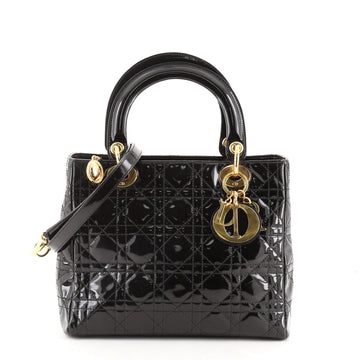 Christian Dior Vintage Lady Dior Bag Cannage Quilt Patent Medium