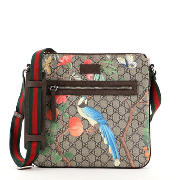 Gucci Front Zip Messenger Tian Print GG Coated Canvas Medium