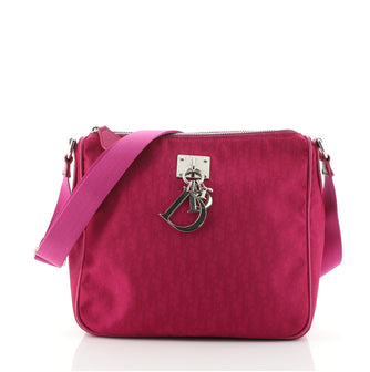 Christian Dior Vintage Lovely Zip Crossbody Diorissimo Nylon and Leather Small