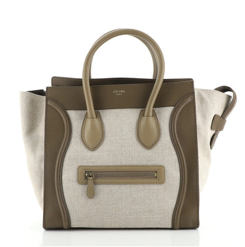Celine Tricolor Luggage Bag Canvas and Leather Mini