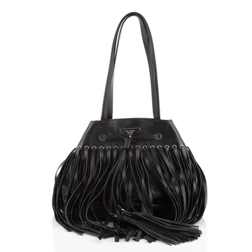 Prada Fringe Bucket Bag Soft Calf Large