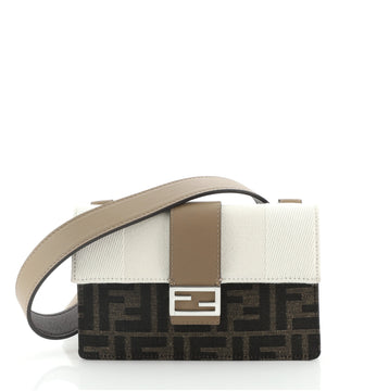 Fendi Baguette Crossbody Bag Zucca Canvas with Leather